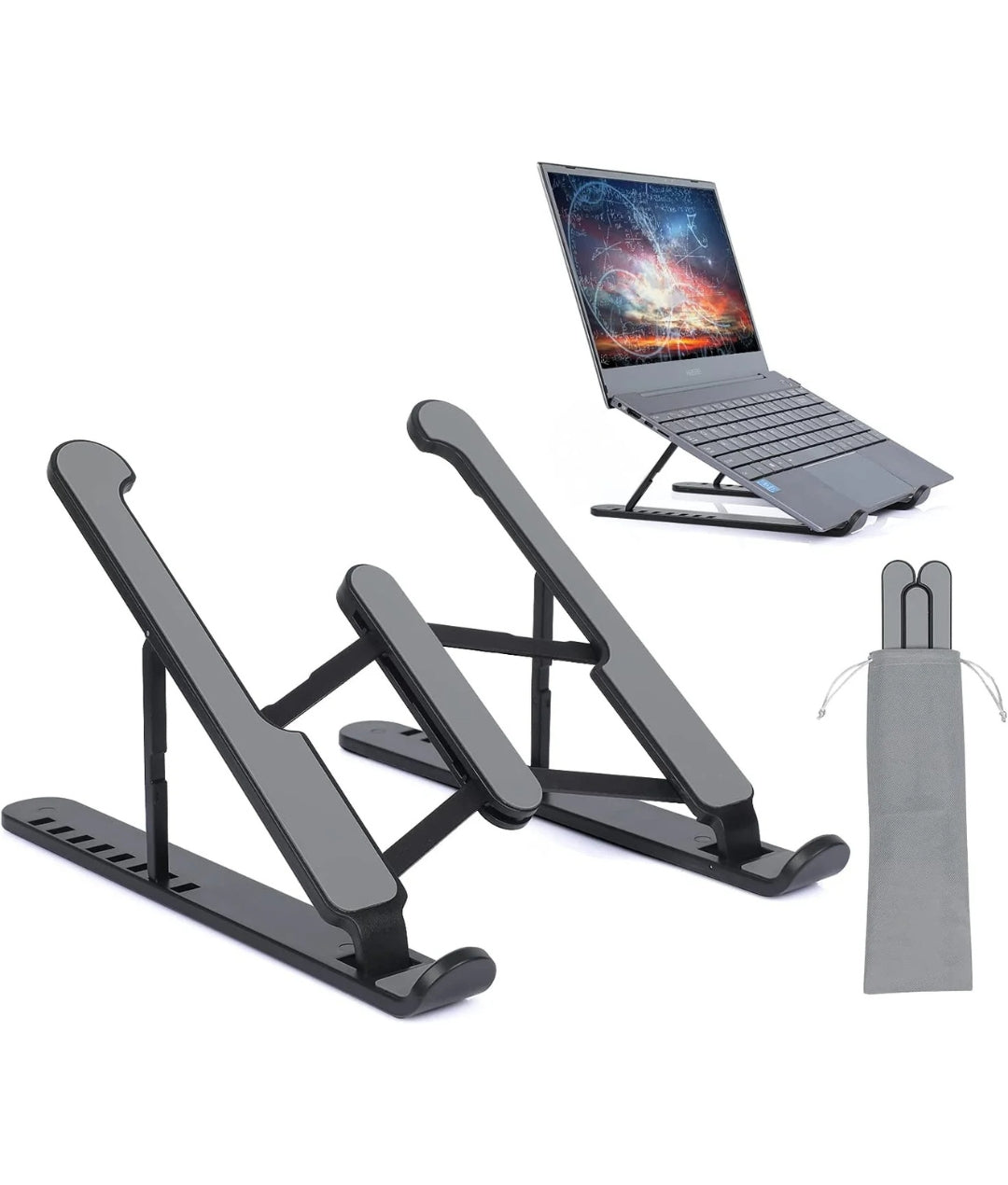 Plastic Foldable & Portal Laptop Stand | Light Weight | Adjustable | High Quality Plastic Rod