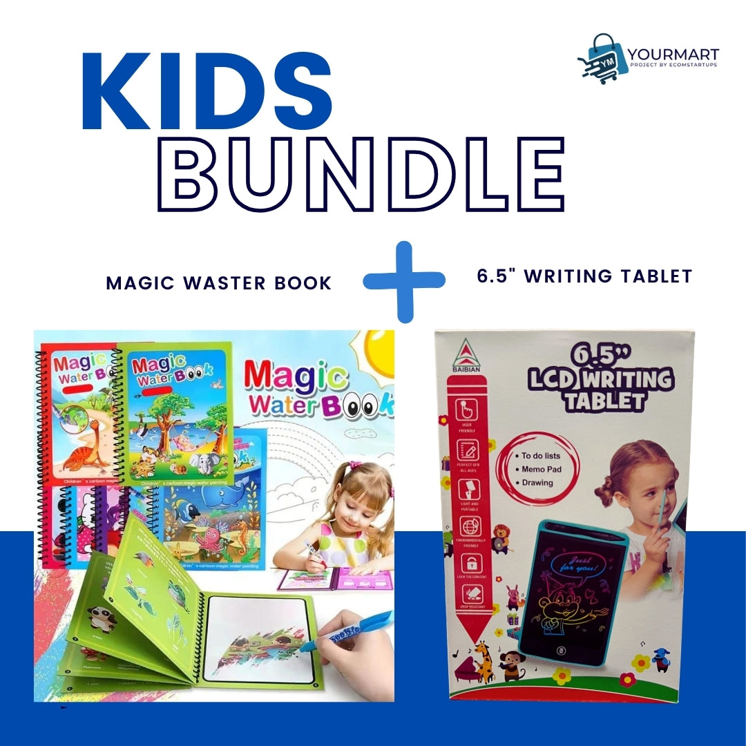 Magic Water Book + 6.5-Inch Multi-Color LCD Electronic Writing Tablet | Top Quality