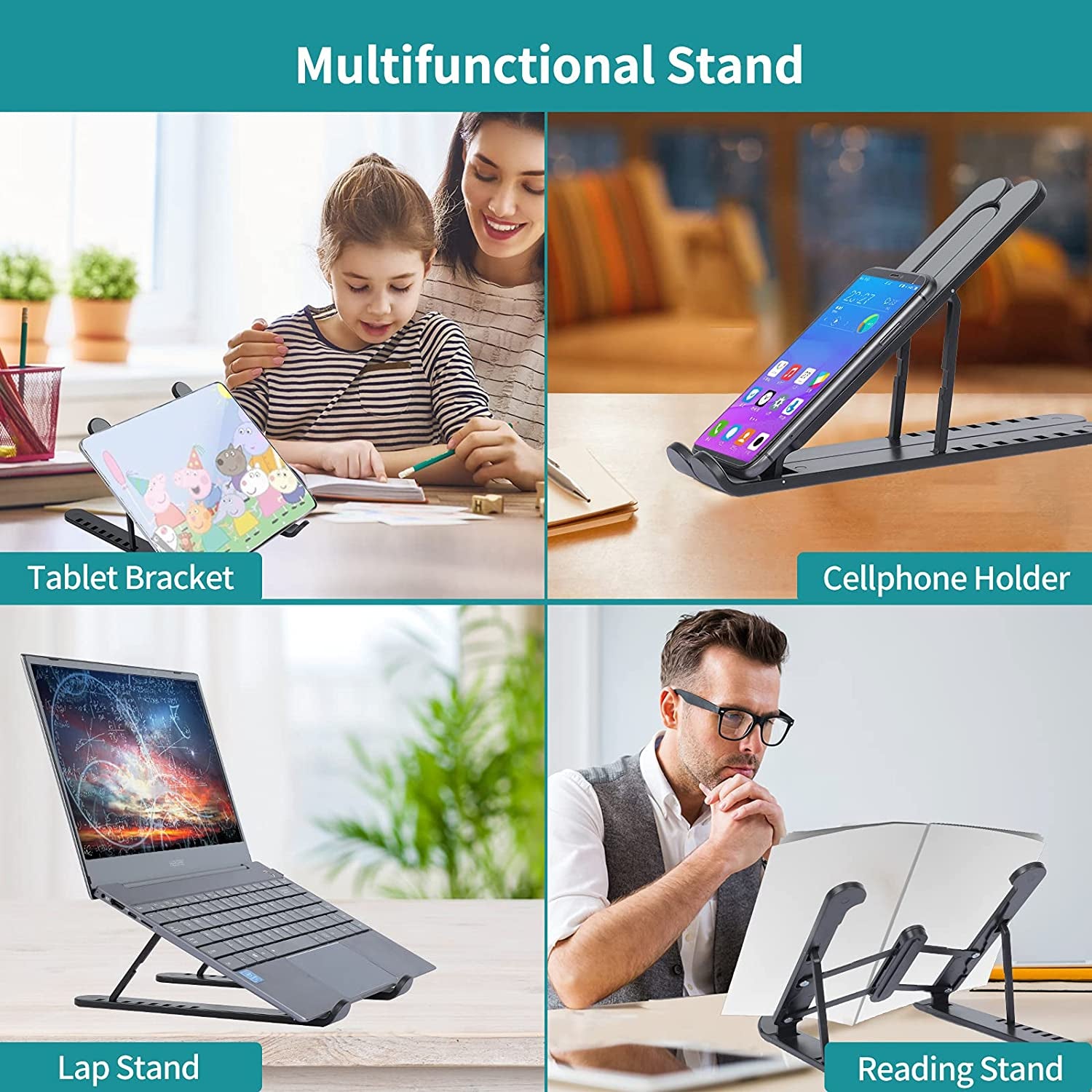 Plastic Foldable & Portal Laptop Stand | Light Weight | Adjustable | High Quality Plastic Rod